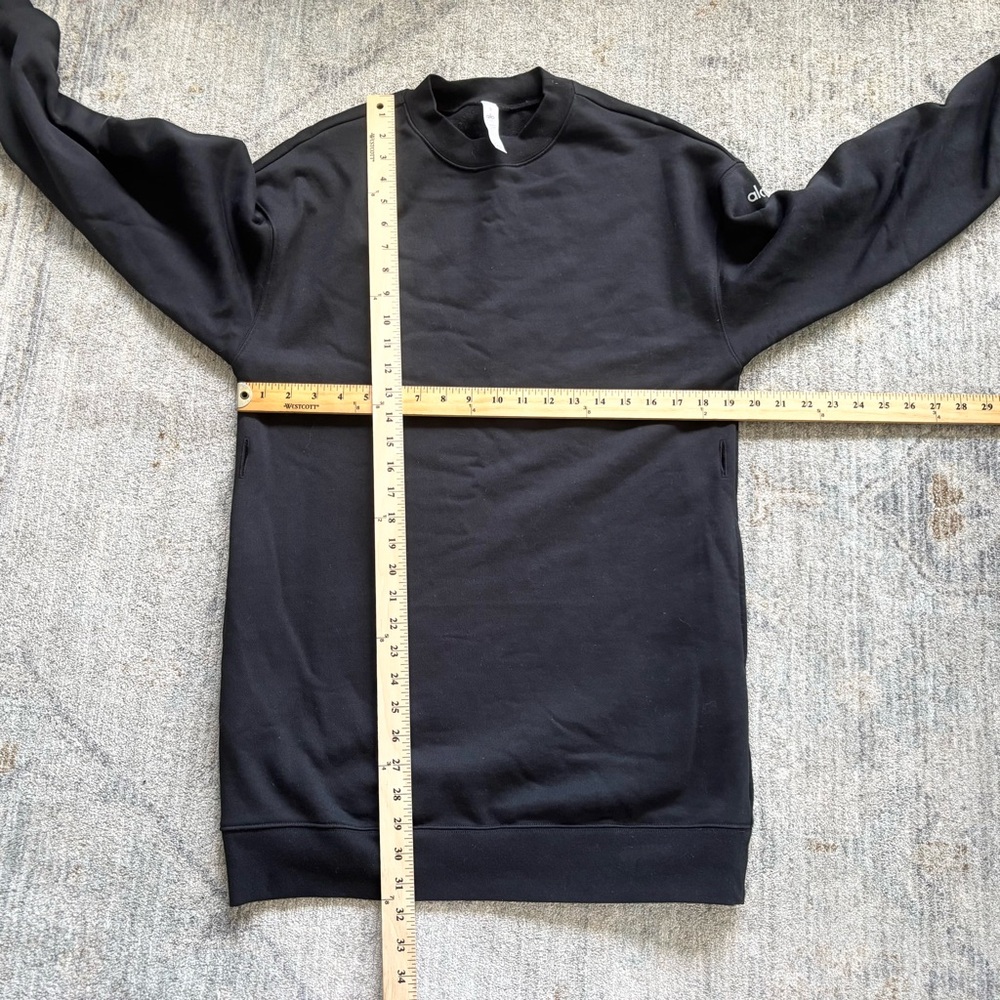 ALO YOGA CITYSCAPE Black Crewneck Sweatshirt Dress Size Small Modern Comfy - Picture 4 of 7